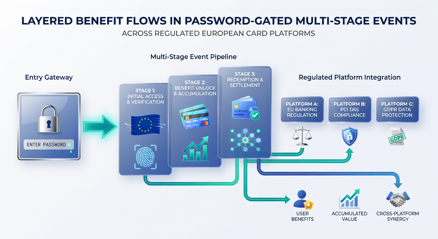 Diagramm zeigt geschichtete Vorteilsströme in passwortgeschützten Multi-Stage-Events auf europäischen Plattformen