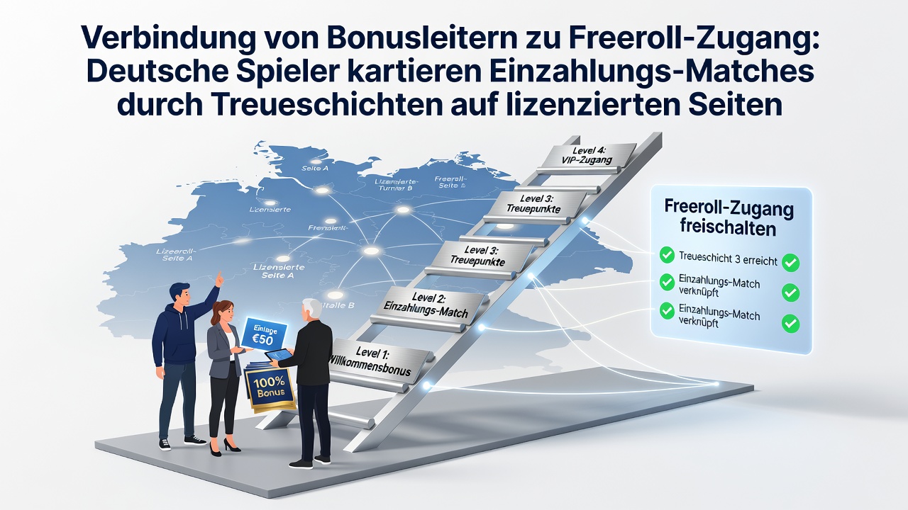 Deutsche Spieler nutzen Bonusleitern und Treueebenen auf lizenzierten Pokerplattformen, um Einzahlungsmatches mit Freeroll-Zugängen zu verbinden