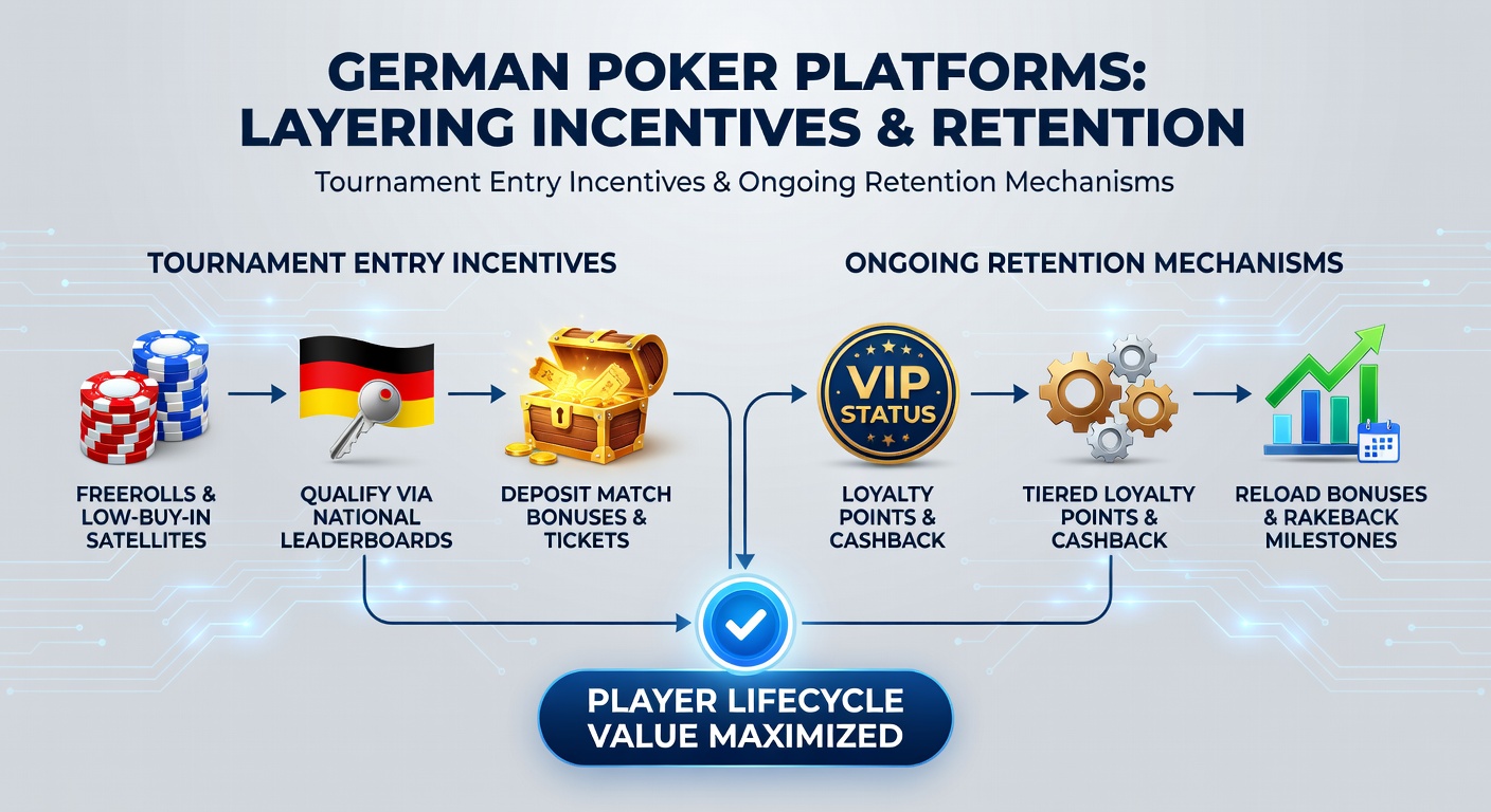 Deutsche Poker-Plattformen zeigen Turnierstrukturen mit Anreizschichten