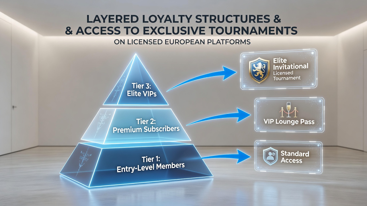 Beispiel einer Loyalty-Ladder mit Turnier-Qualifikationen auf lizenzierten Plattformen