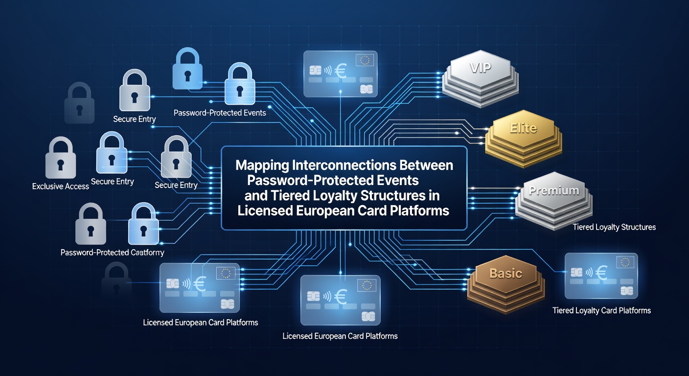 Illustration der Vernetzung von passwortgeschützten Poker-Events mit gestaffelten Treueprogrammen auf europäischen Plattformen