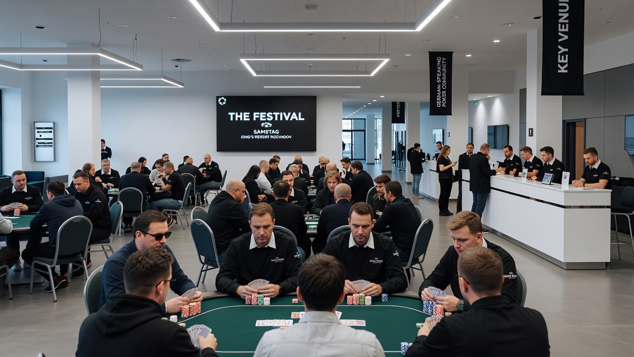 Teilnehmer an einem Pokertisch während eines Side-Events beim Festival in Rozvadov im Juni 2026