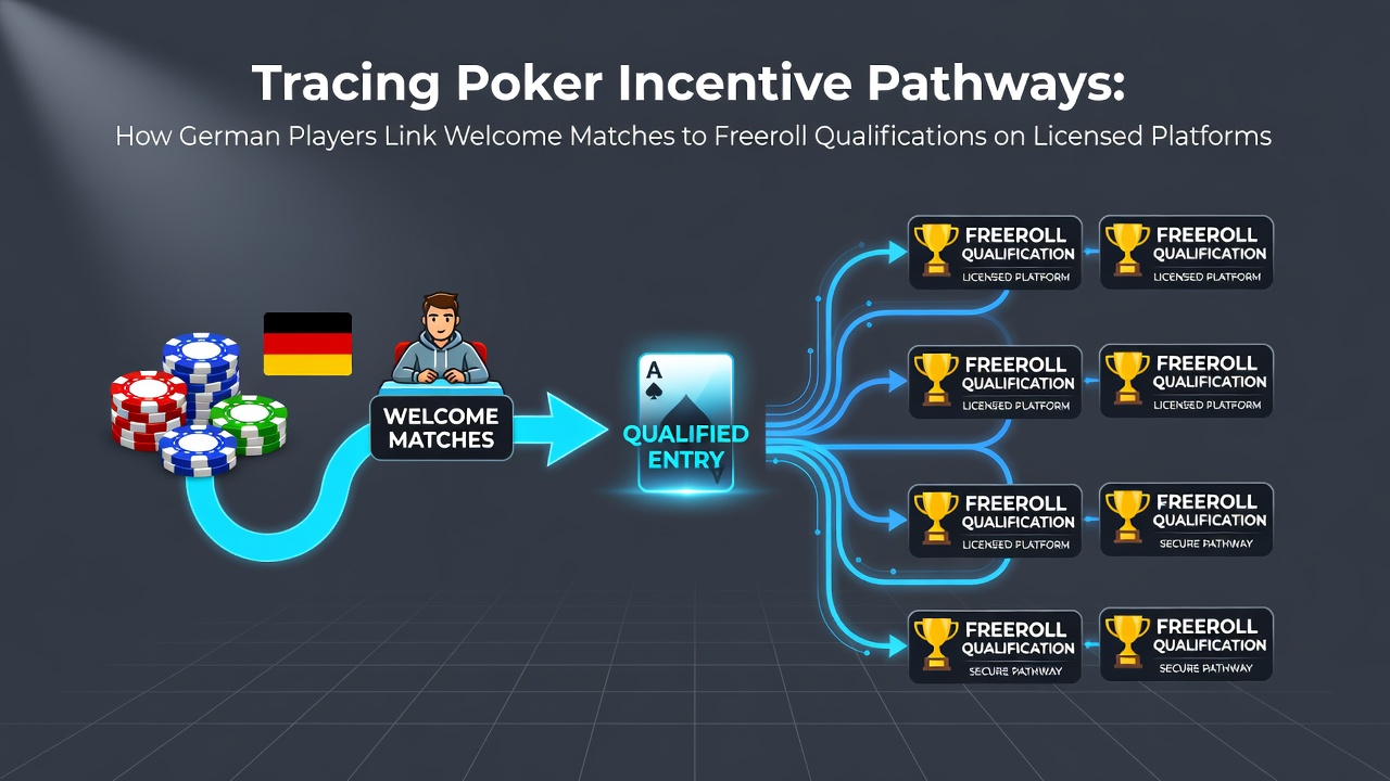 Illustration der Verknüpfung von Willkommensboni und Freeroll-Qualifikationen im Online-Poker